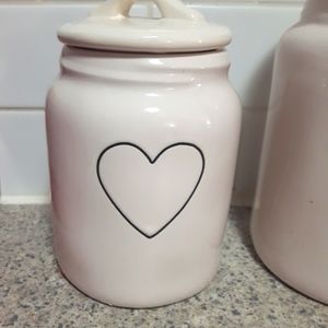 HTF Rae Dunn BABY BLACK HEART Canister